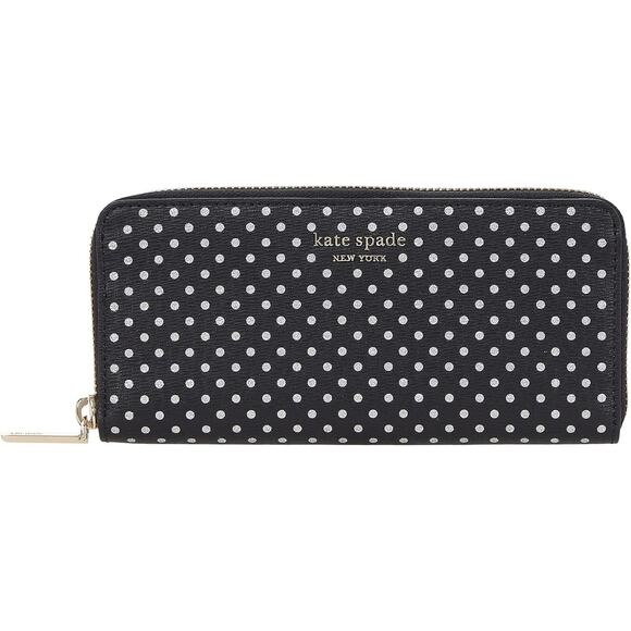 nwt KATE SPADE Spencer Metallic Polka Dot Wallet - Picture 1 of 4